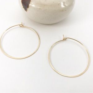 Handmade Classic Hoop Earrings 1.25” 14k gold fill, sterling silver or rose gold